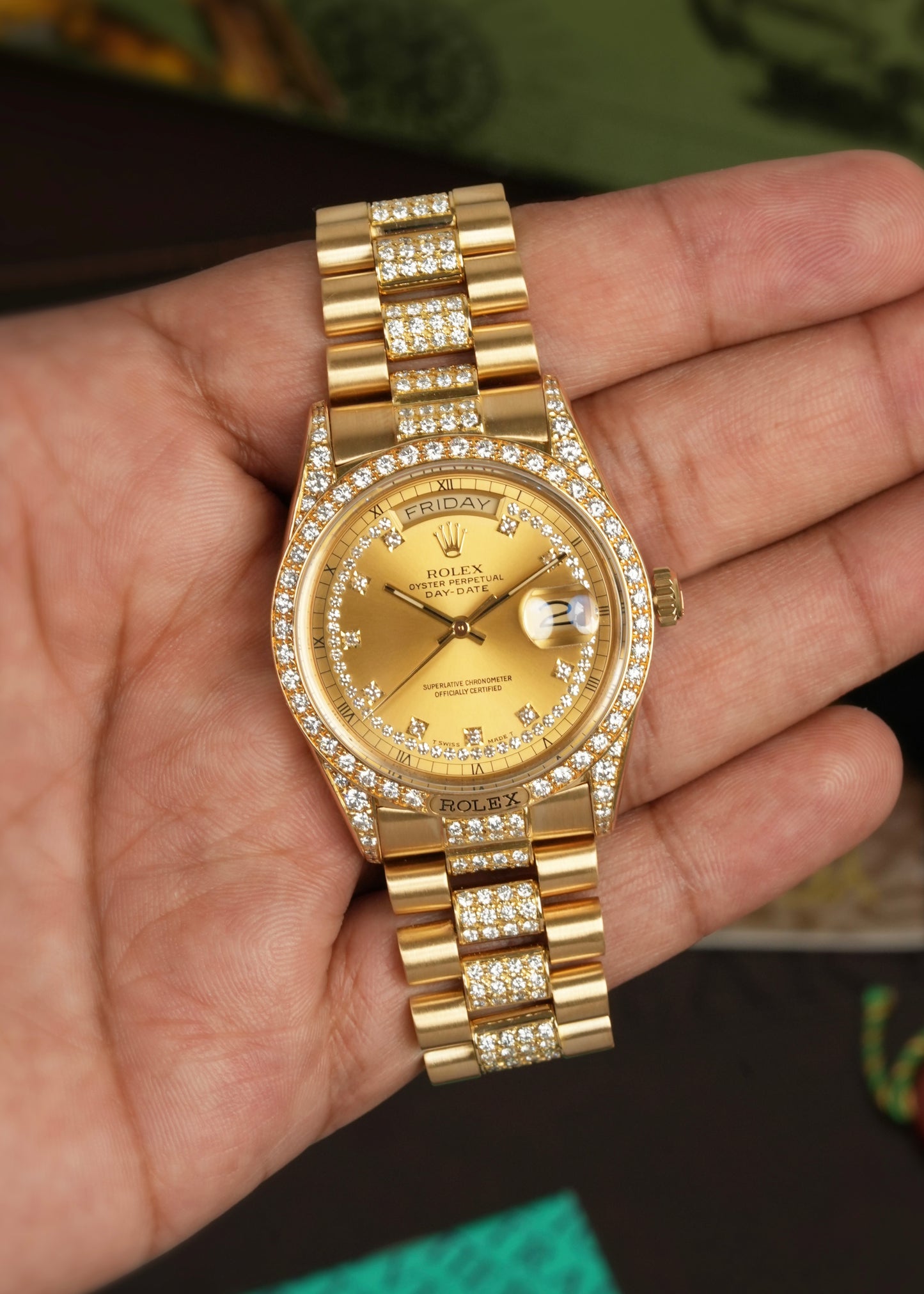 Rolex Day-Date 36mm Factory Diamonds - Ref. 18138
