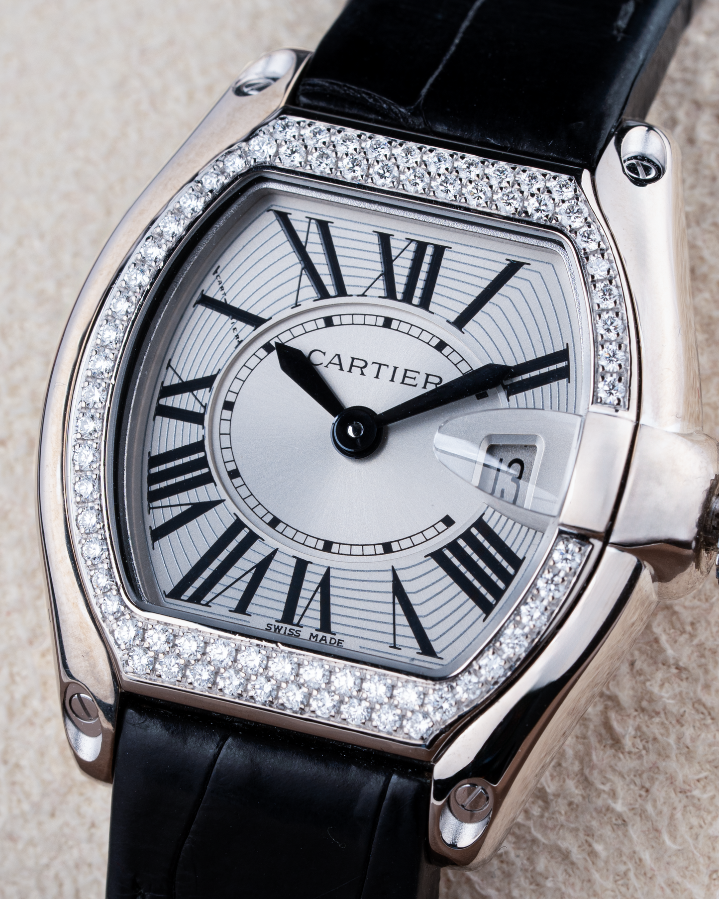 Cartier Roadster 18k White Gold Diamond Bezel - Ref. 2723