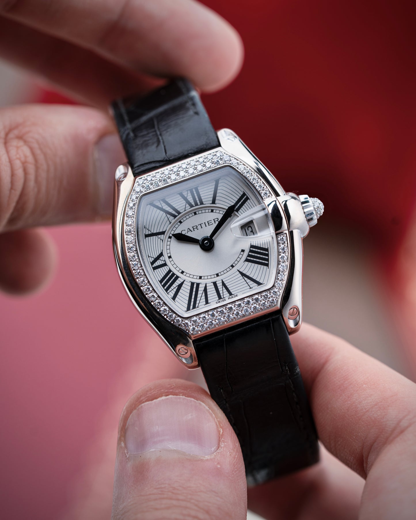 Cartier Roadster 18k White Gold Diamond Bezel - Ref. 2723