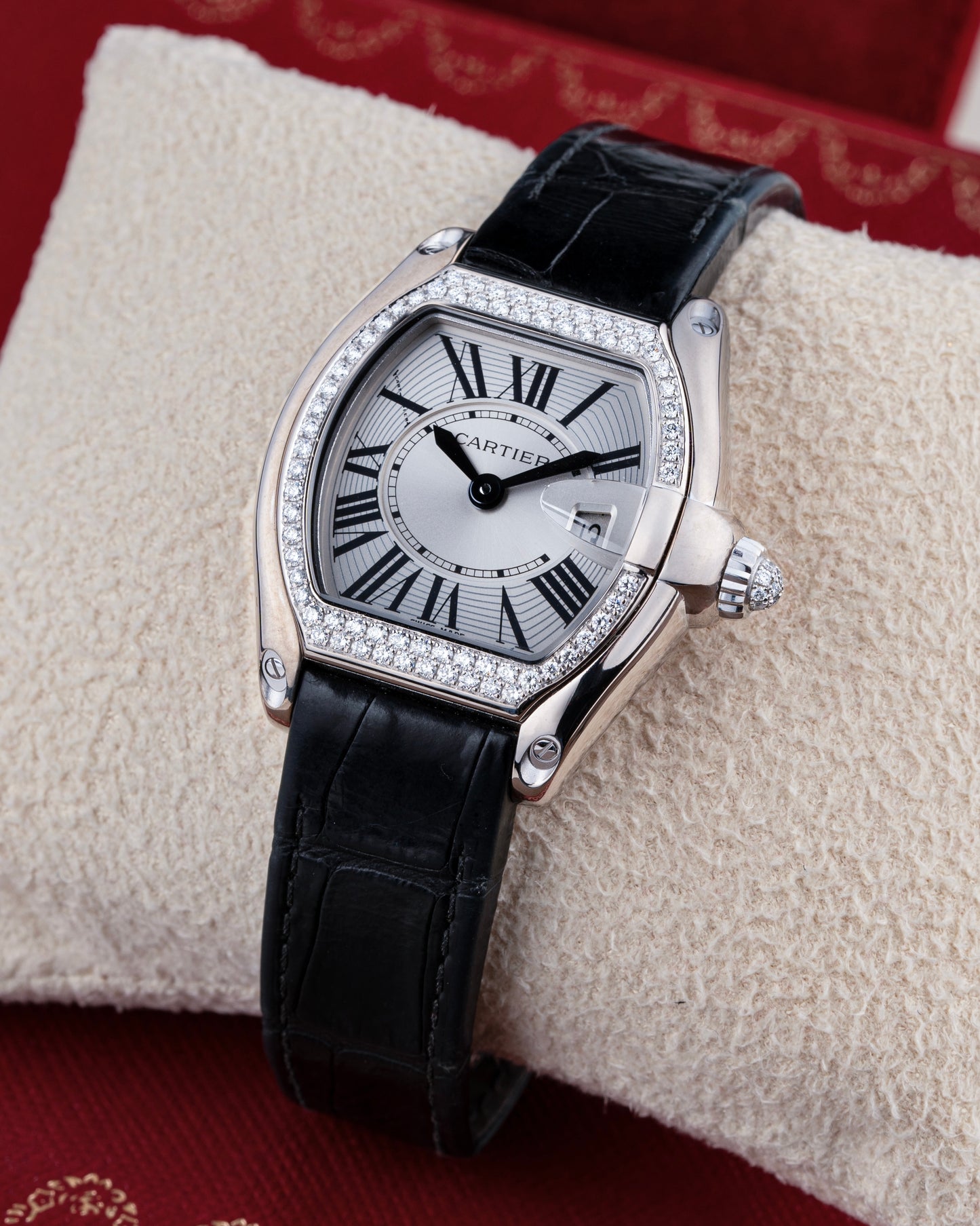 Cartier Roadster 18k White Gold Diamond Bezel - Ref. 2723