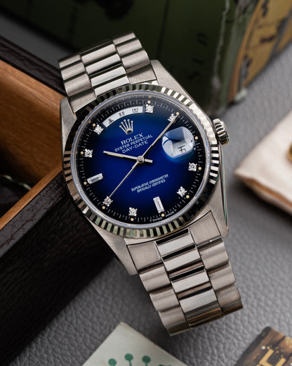 Rolex Day-Date 36mm ‘Mandarin’ Blue Vignette Dial - Ref. 18239