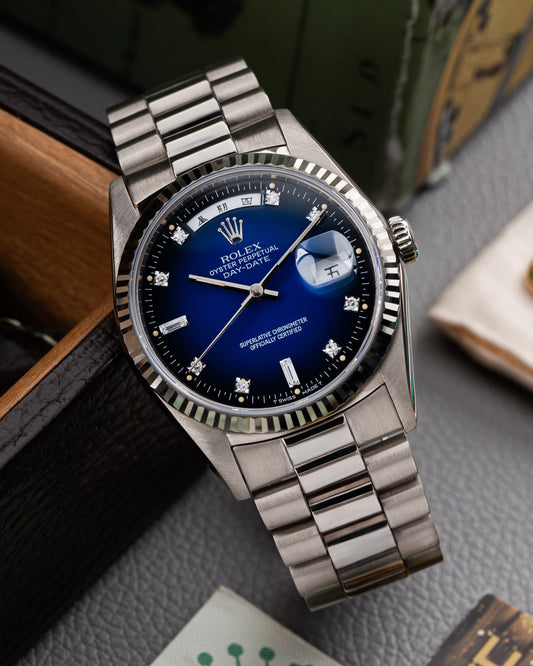 Rolex Day-Date 36mm ‘Mandarin’ Blue Vignette Dial - Ref. 18239