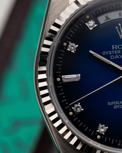 Rolex Day-Date 36mm ‘Mandarin’ Blue Vignette Dial - Ref. 18239