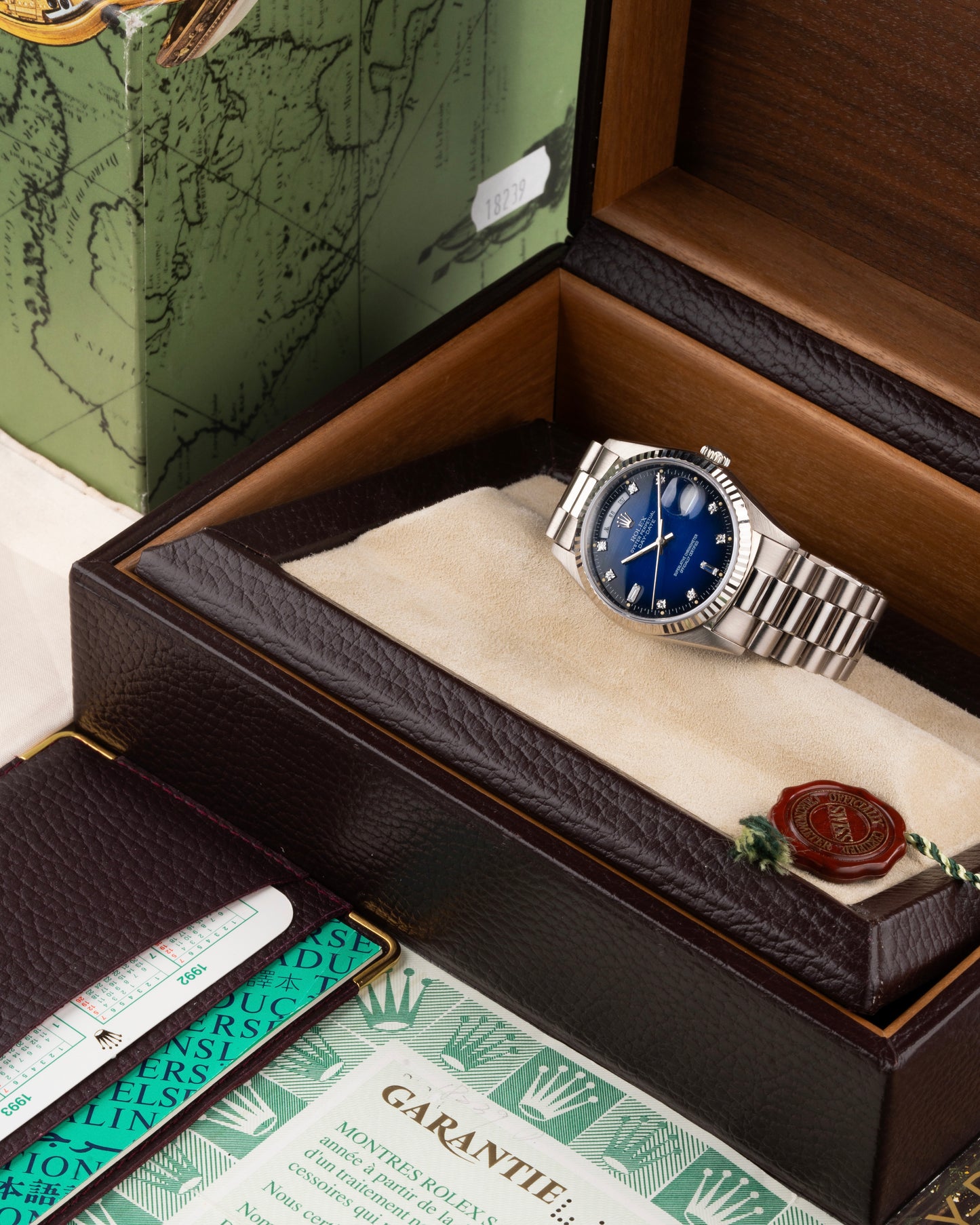 Rolex Day-Date 36mm ‘Mandarin’ Blue Vignette Dial - Ref. 18239