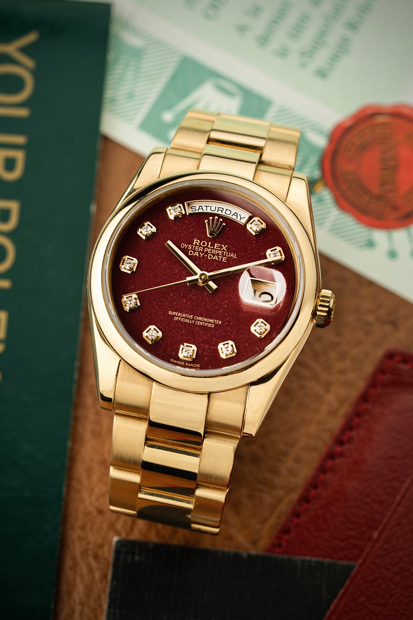 Rolex Day-Date 36mm Grossular Stone Dial - Ref. 118208