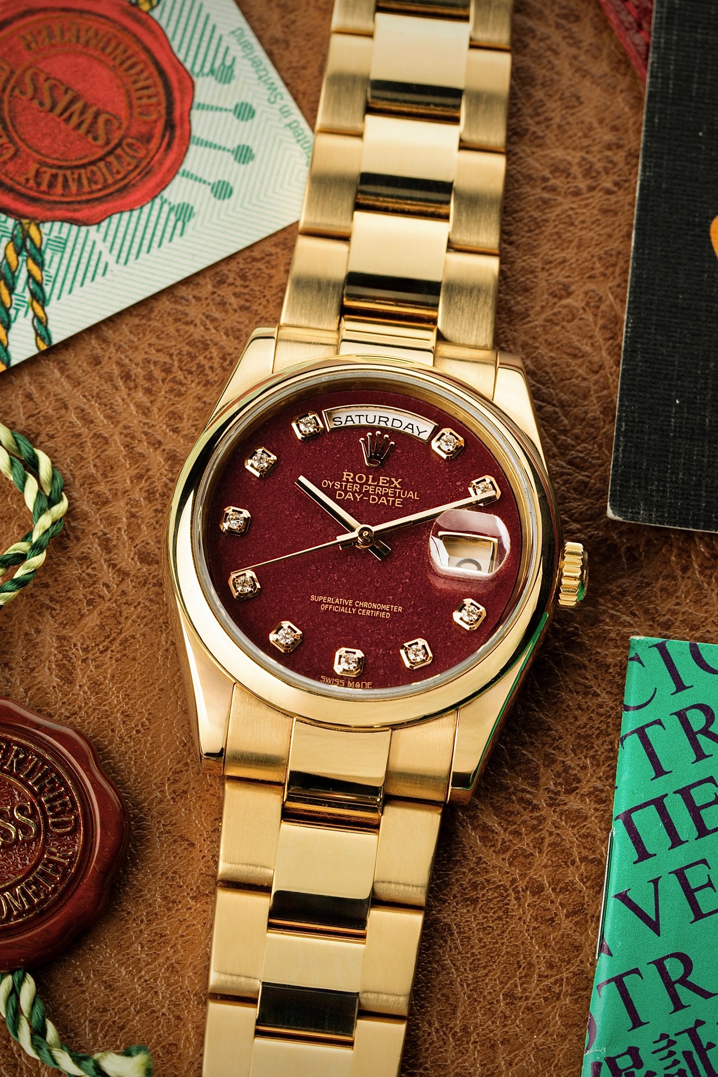 Rolex Day-Date 36mm Grossular Stone Dial - Ref. 118208