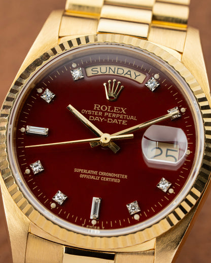 Rolex Day-Date 36mm Stella Oxblood Dial - Ref. 18038