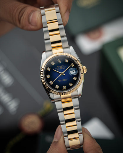 Rolex Datejust 36mm Blue Vignette Diamond Dial - Ref. 116233