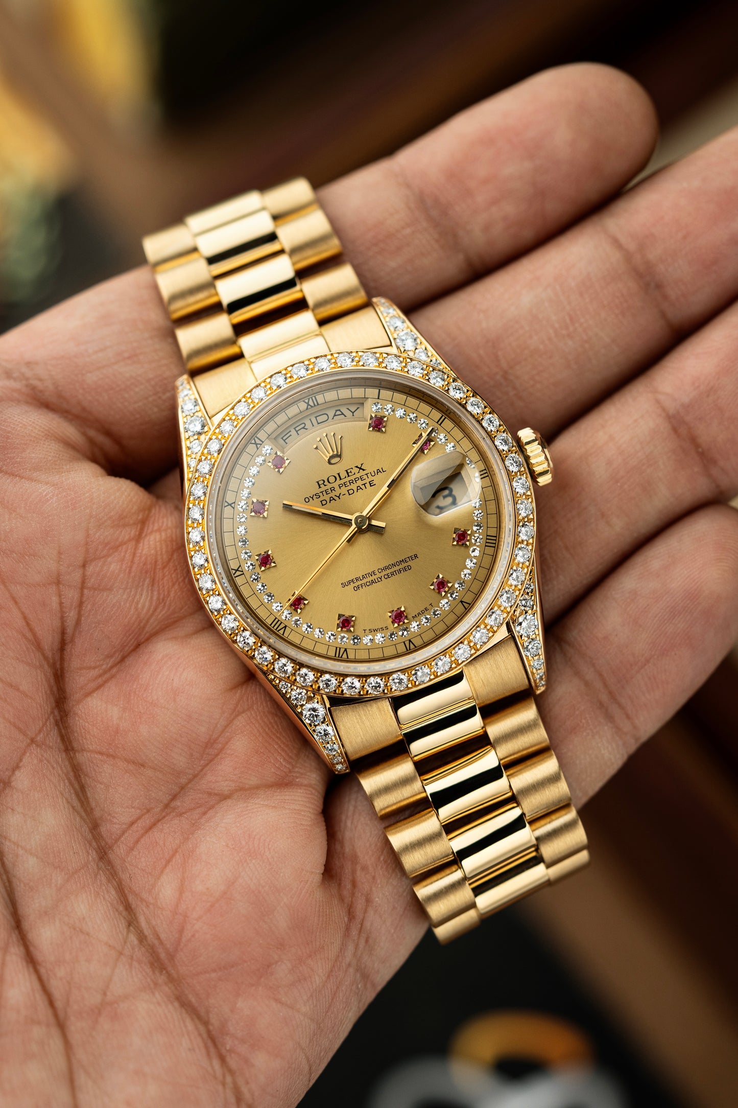 Rolex Day-Date 36mm Ruby String Dial - Ref. 18388