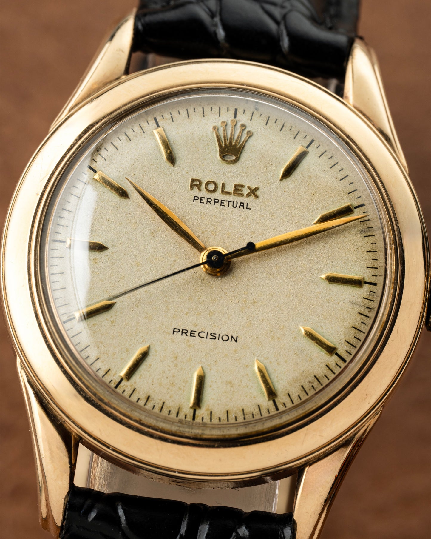 Rolex Perpetual Precision 34mm 9ct Gold Automatic 1950s Vintage