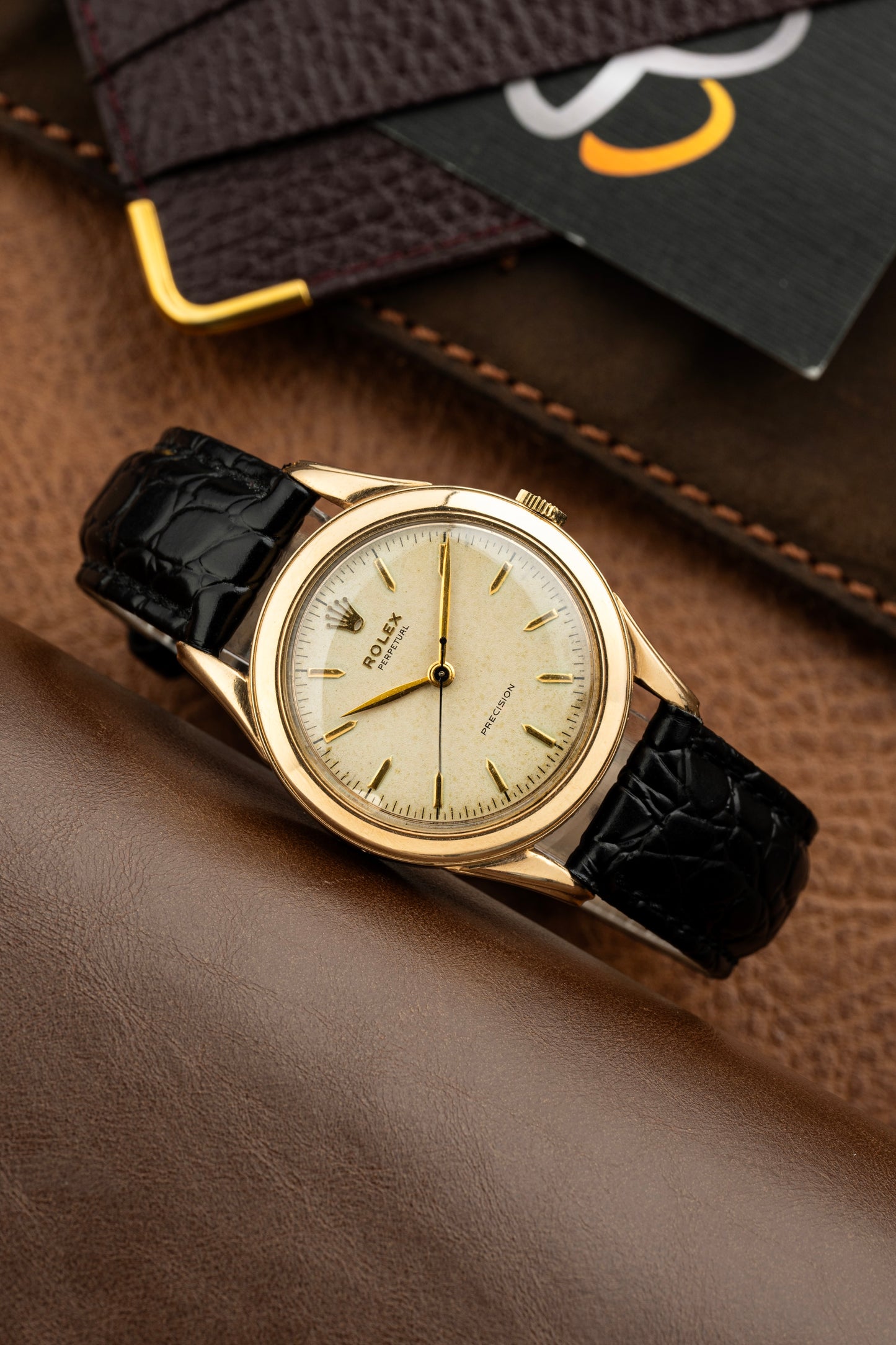 Rolex Perpetual Precision 34mm 9ct Gold Automatic 1950s Vintage