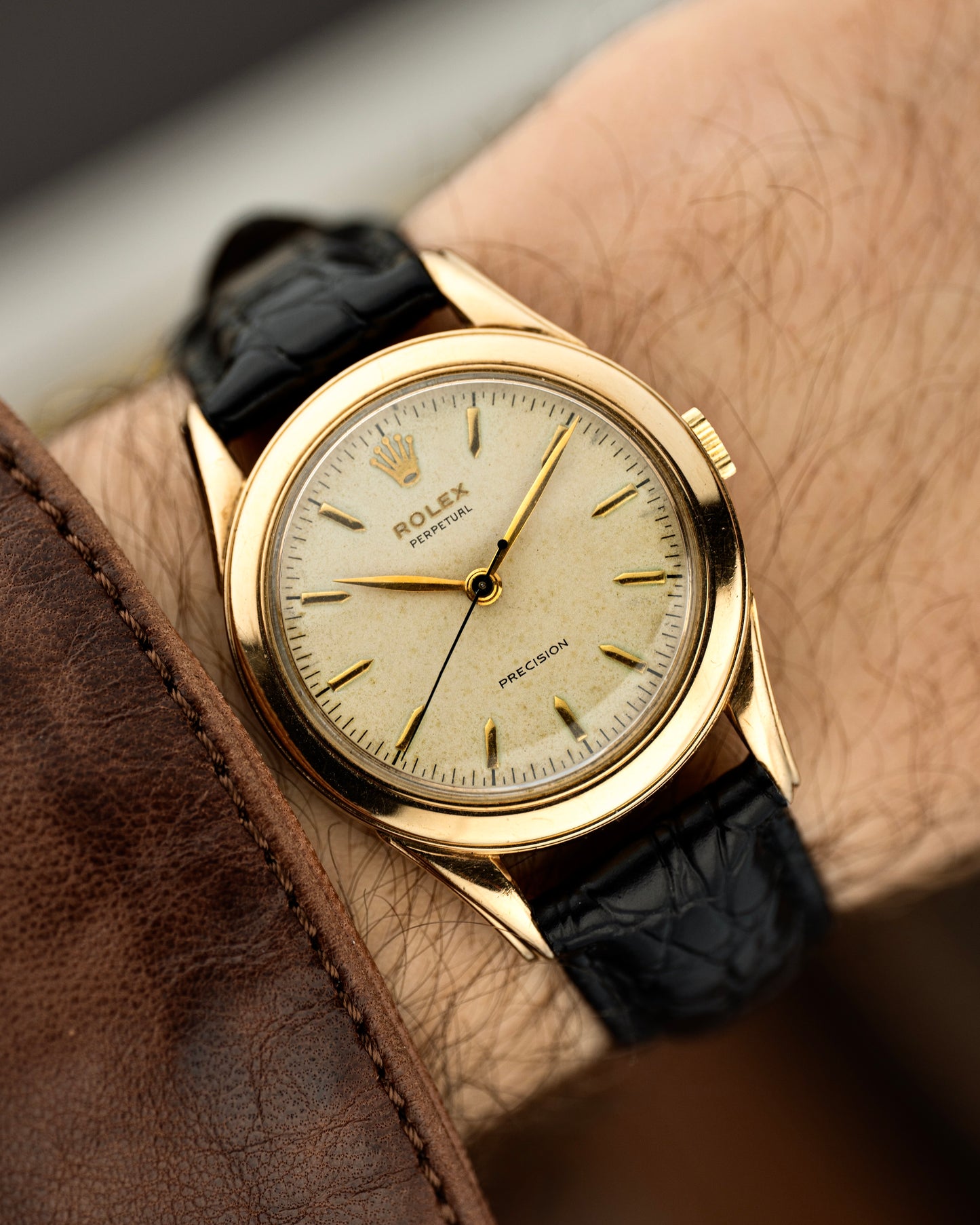 Rolex Perpetual Precision 34mm 9ct Gold Automatic 1950s Vintage