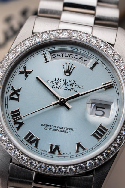 Rolex Day-Date 36mm Platinum Ice Blue - Ref. 18346